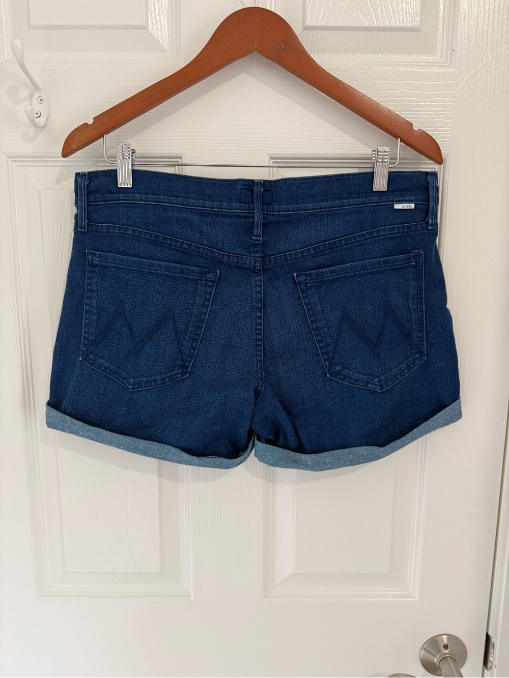 MOTHER The Drop Off Cuff Bright Eyes Denim Shorts Size 30 - Picture 6 of 13
